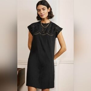 Boden Black Eyelet Dress